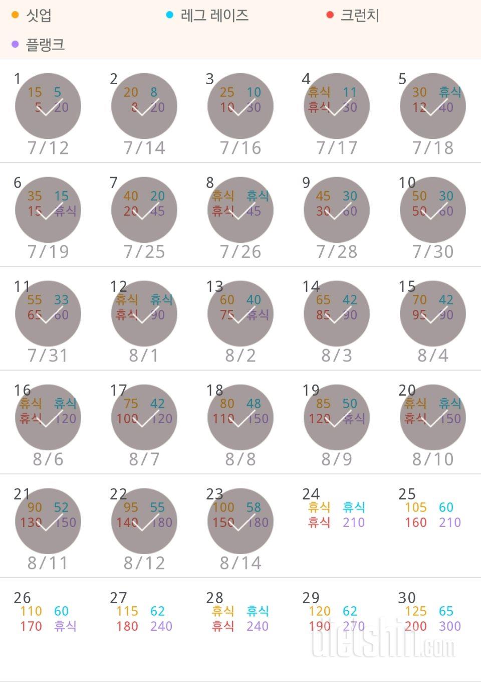 30일 복근 만들기 53일차 성공!