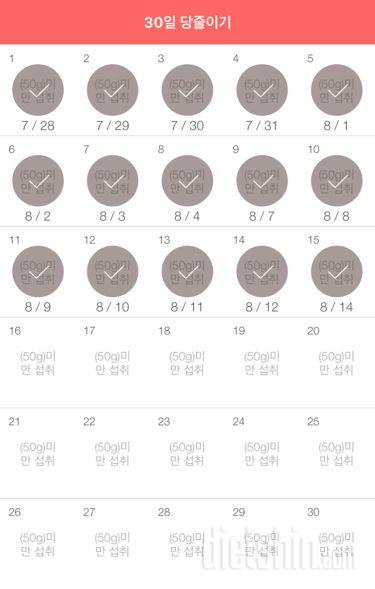 30일 당줄이기 15일차 성공!