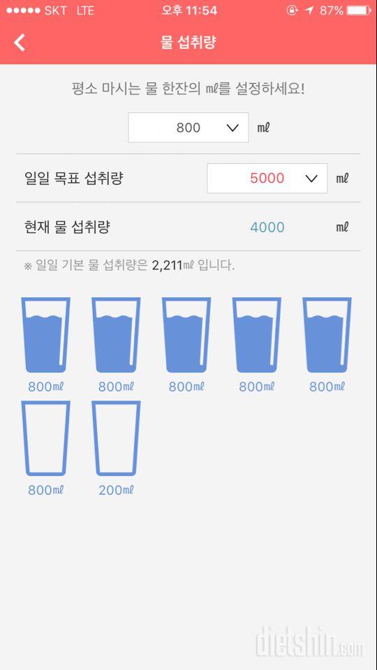 30일 하루 2L 물마시기 21일차 성공!