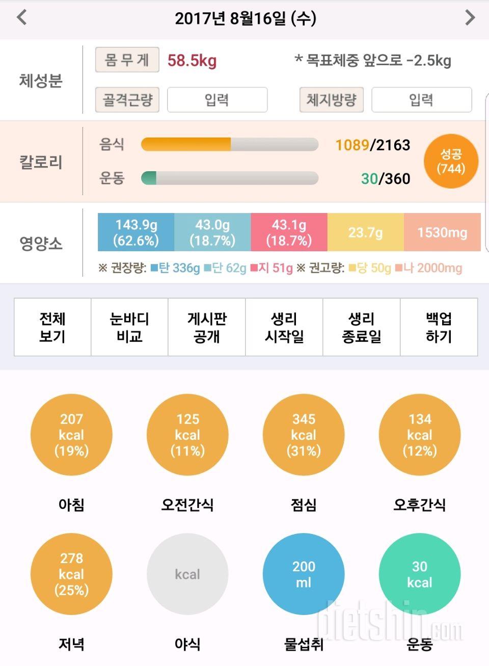 30일 당줄이기 2일차 성공!