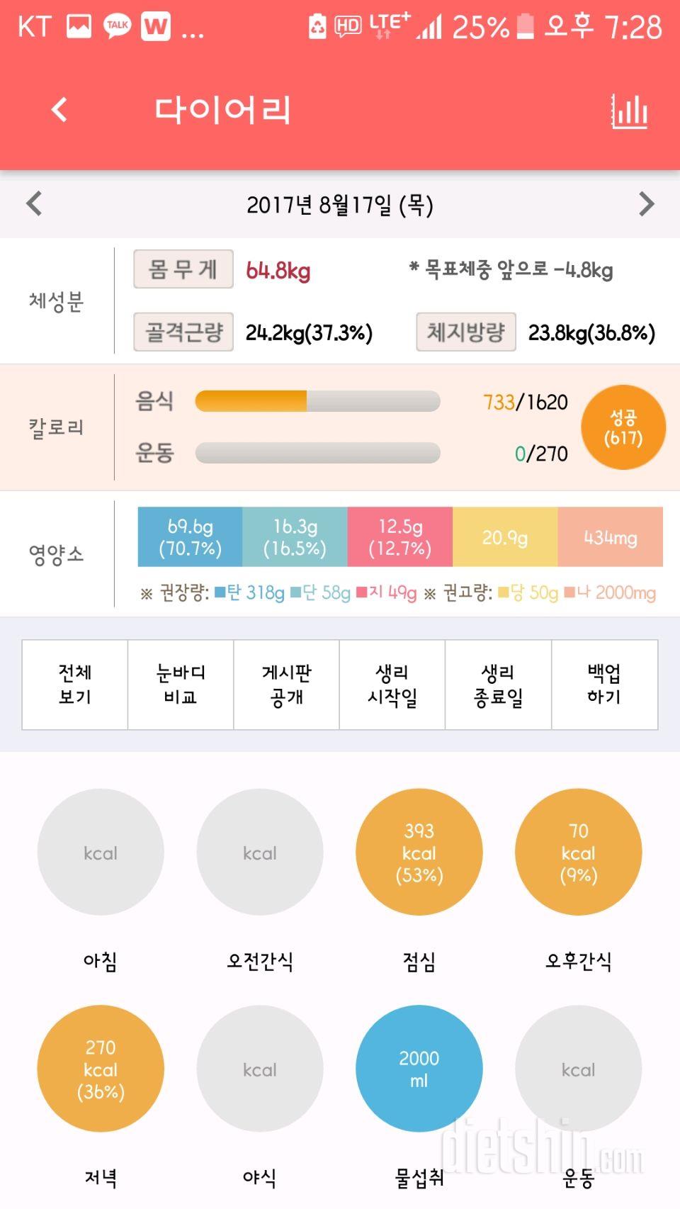 30일 1,000kcal 식단 7일차 성공!