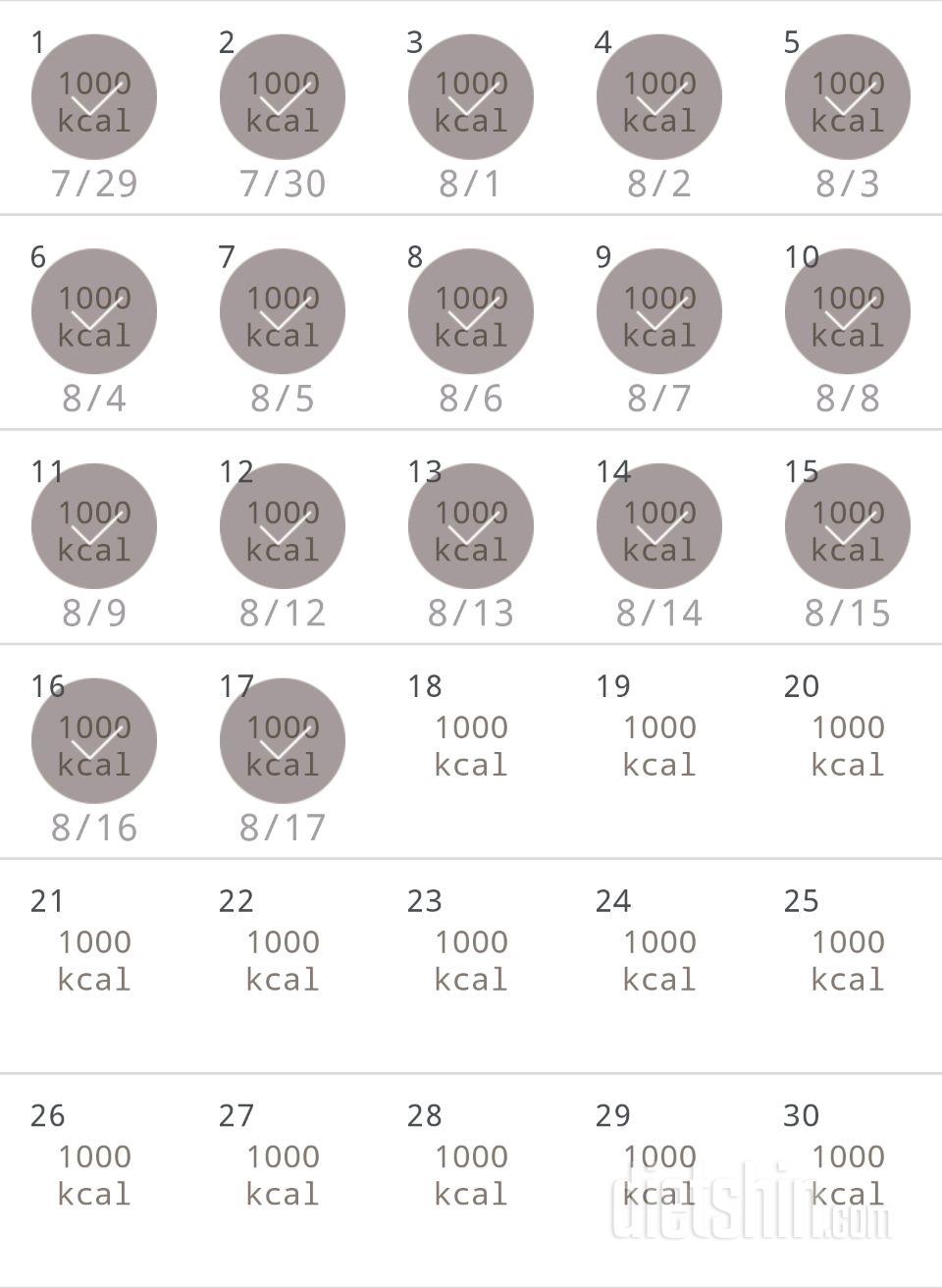 30일 1,000kcal 식단 167일차 성공!