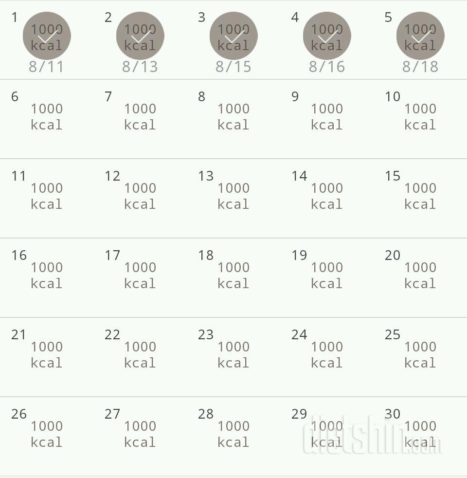 30일 1,000kcal 식단 6일차 성공!