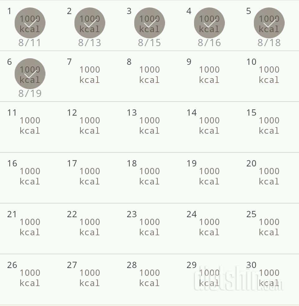 30일 1,000kcal 식단 7일차 성공!