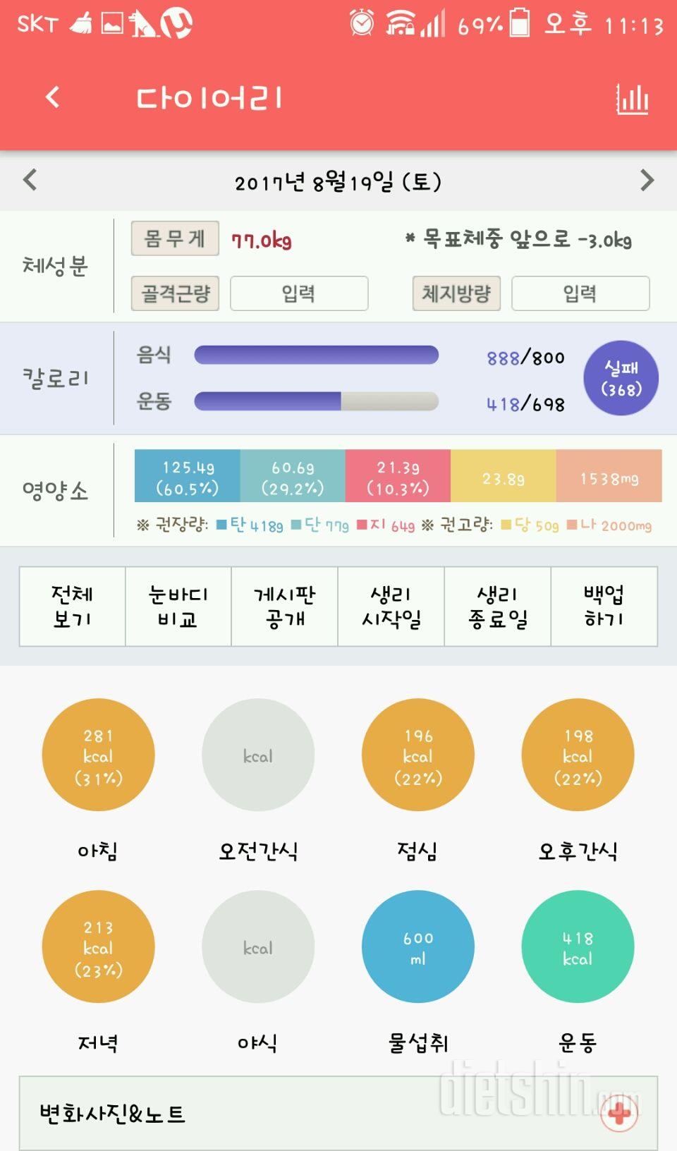 30일 야식끊기 22일차 성공!