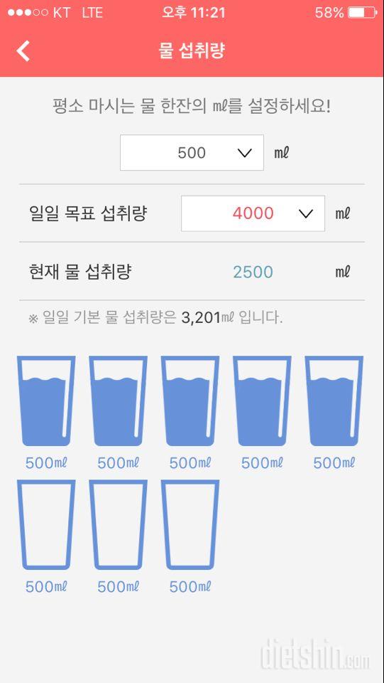 30일 하루 2L 물마시기 11일차 성공!