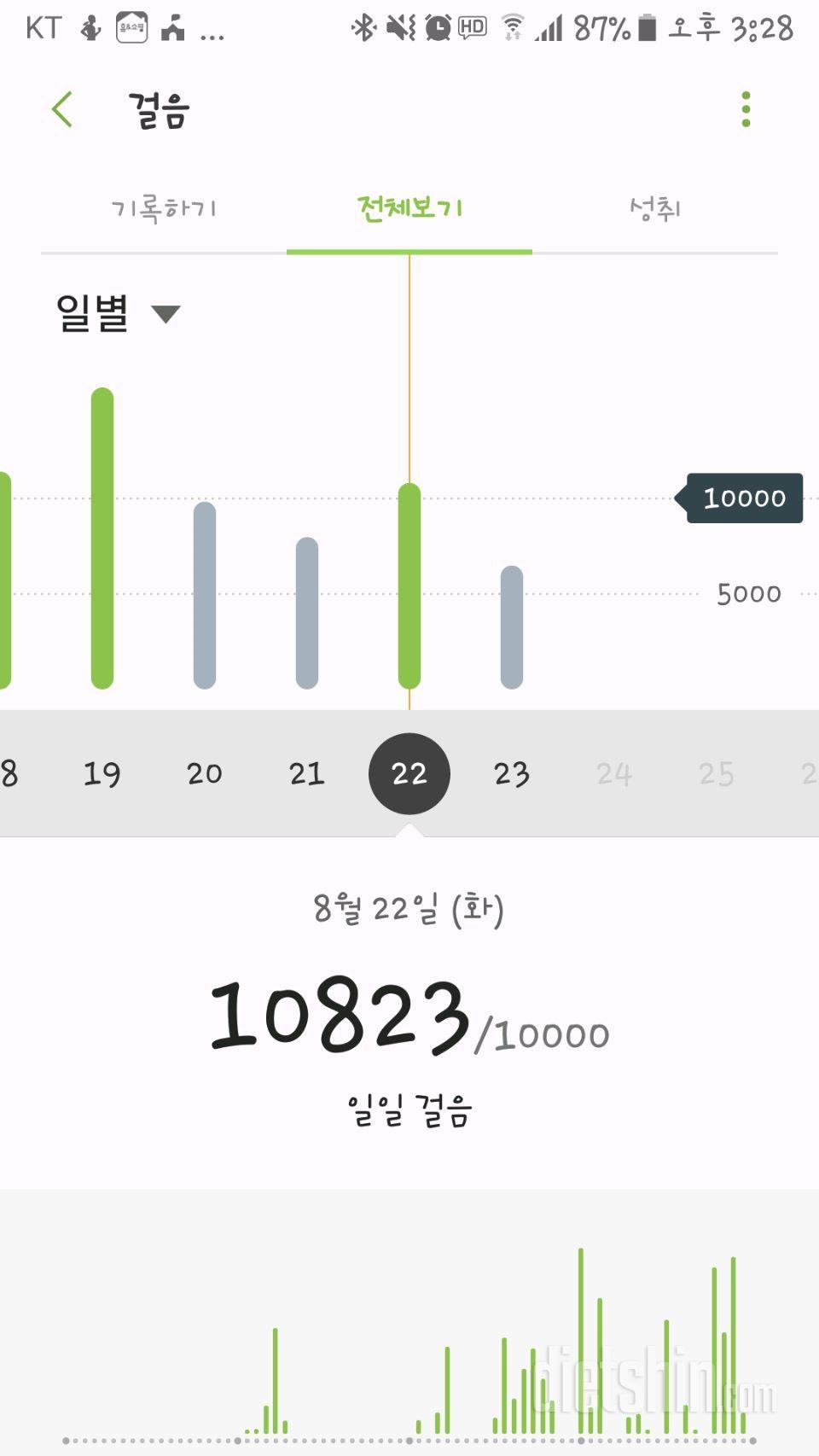 30일 만보 걷기 22일차 성공!