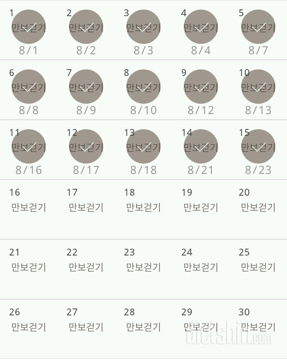 30일 만보 걷기 15일차 성공!