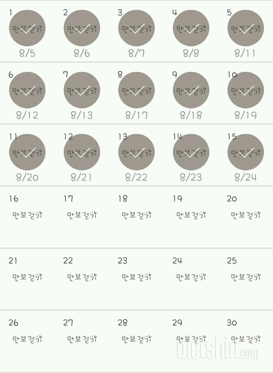 30일 만보 걷기 15일차 성공!