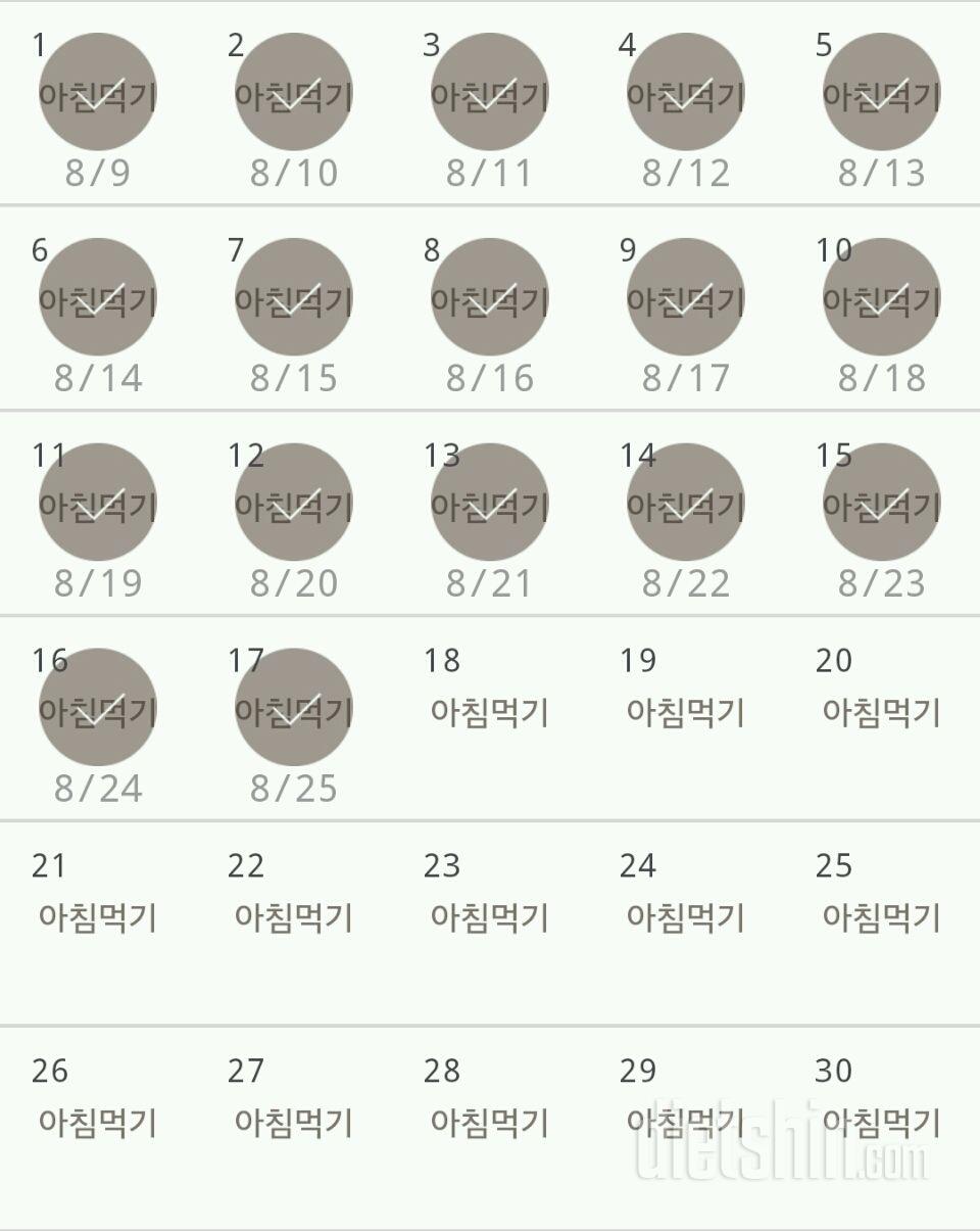 30일 아침먹기 17일차 성공!