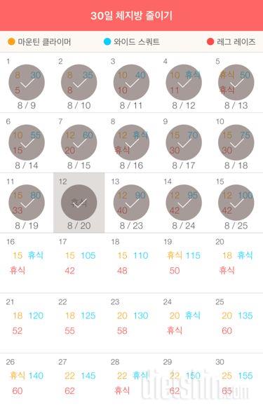 30일 체지방 줄이기 15일차 성공!