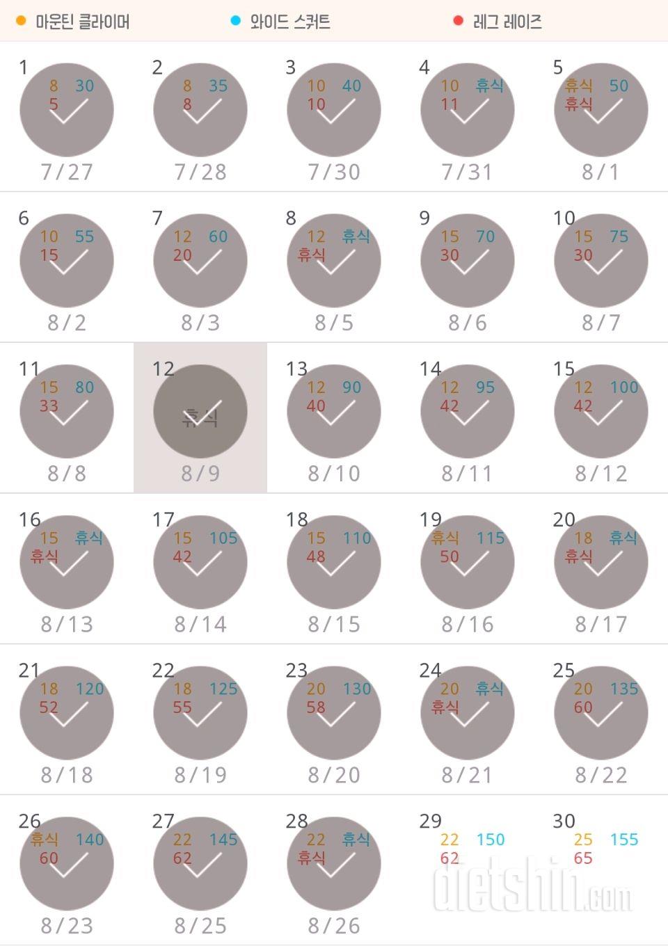 30일 체지방 줄이기 28일차 성공!