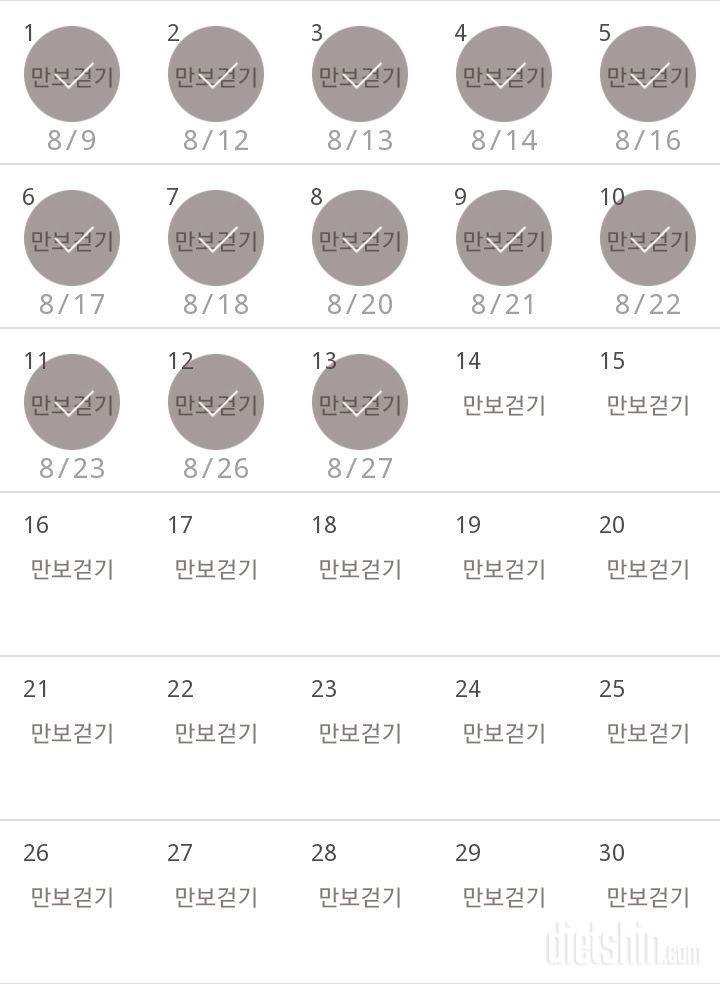 30일 만보 걷기 13일차 성공!