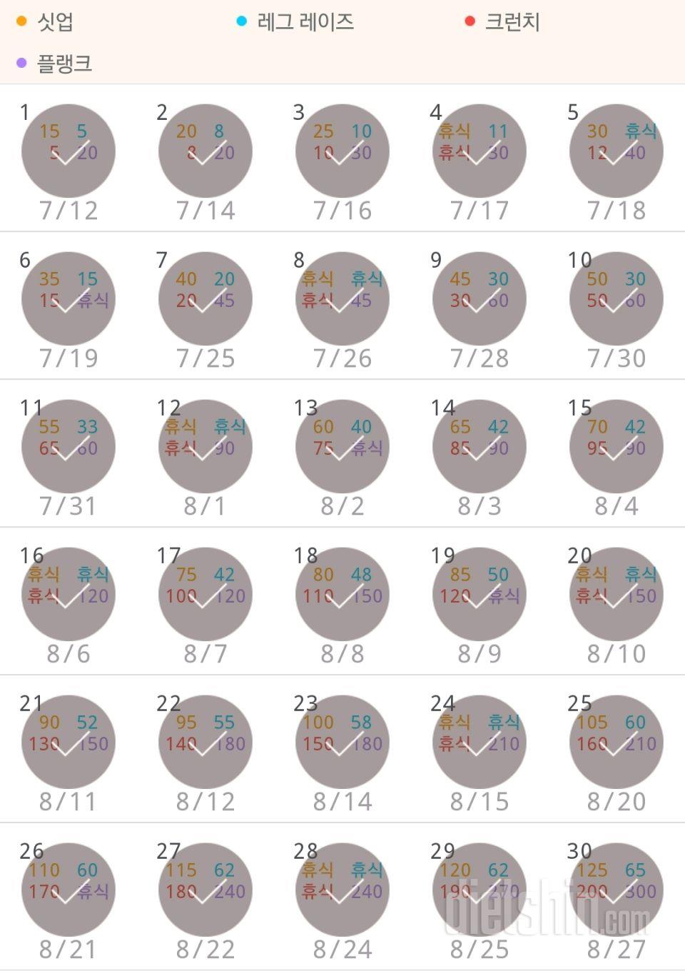 30일 복근 만들기 60일차 성공!