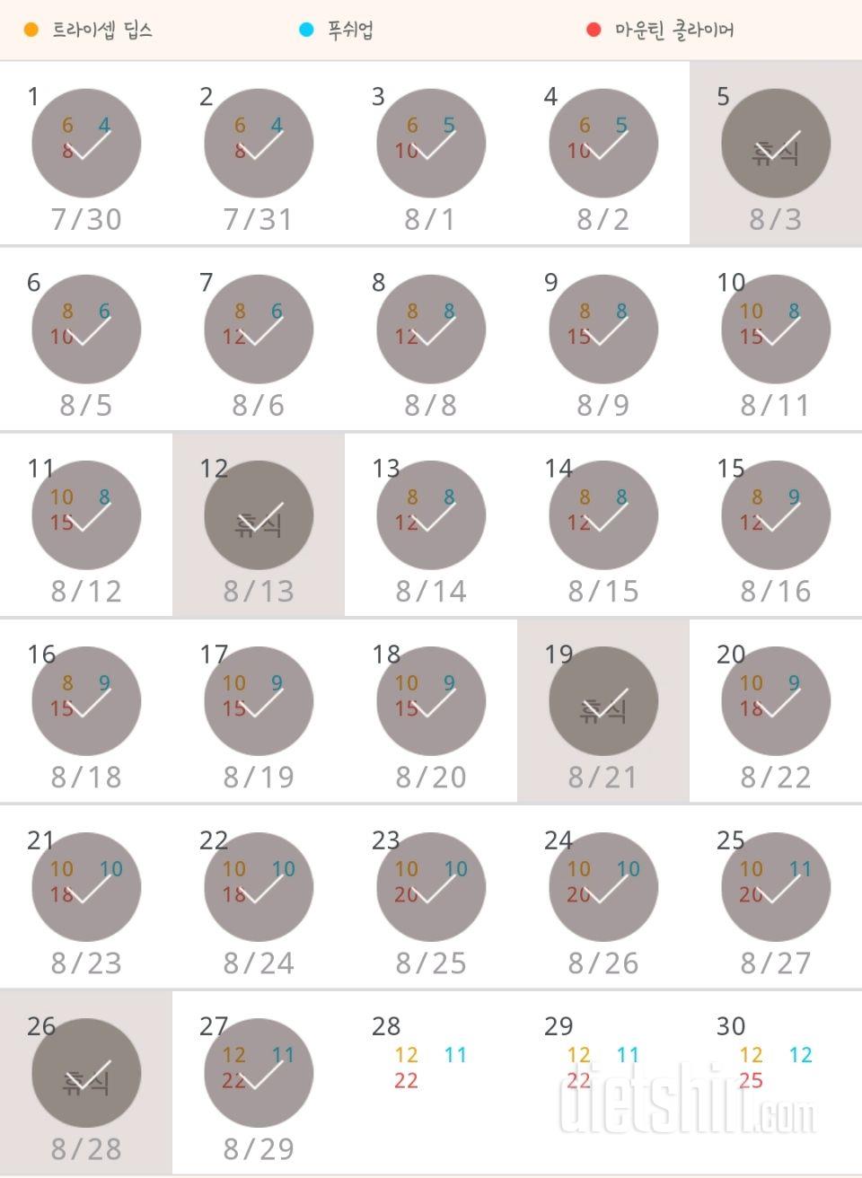 30일 슬림한 팔 27일차 성공!