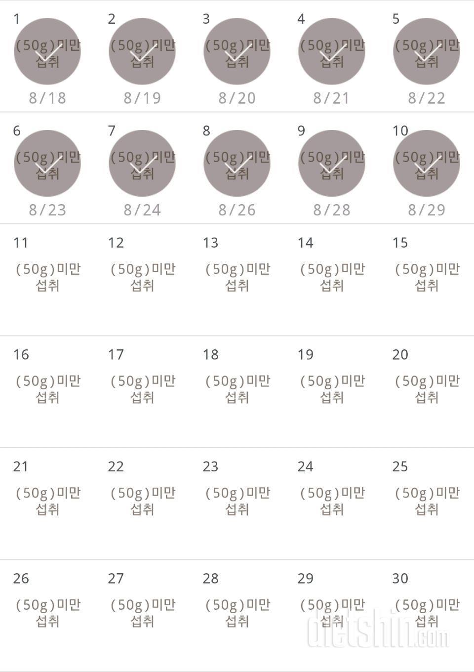 30일 당줄이기 10일차 성공!