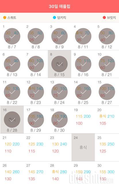 30일 애플힙 18일차 성공!