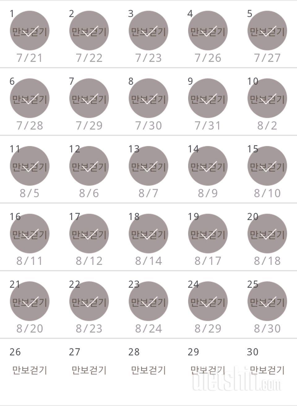 30일 만보 걷기 25일차 성공!