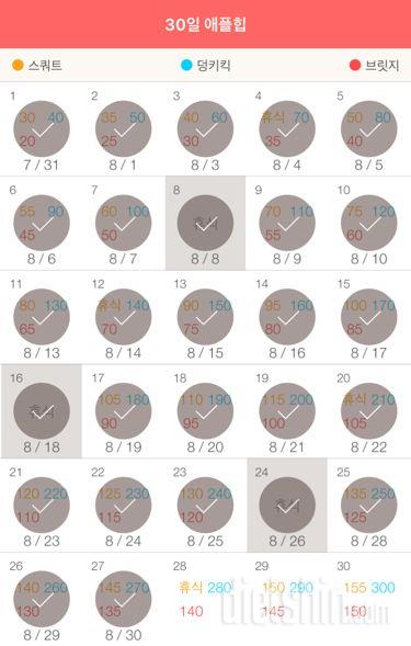 30일 애플힙 57일차 성공!