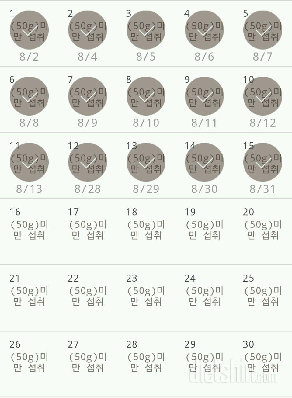 30일 당줄이기 15일차 성공!