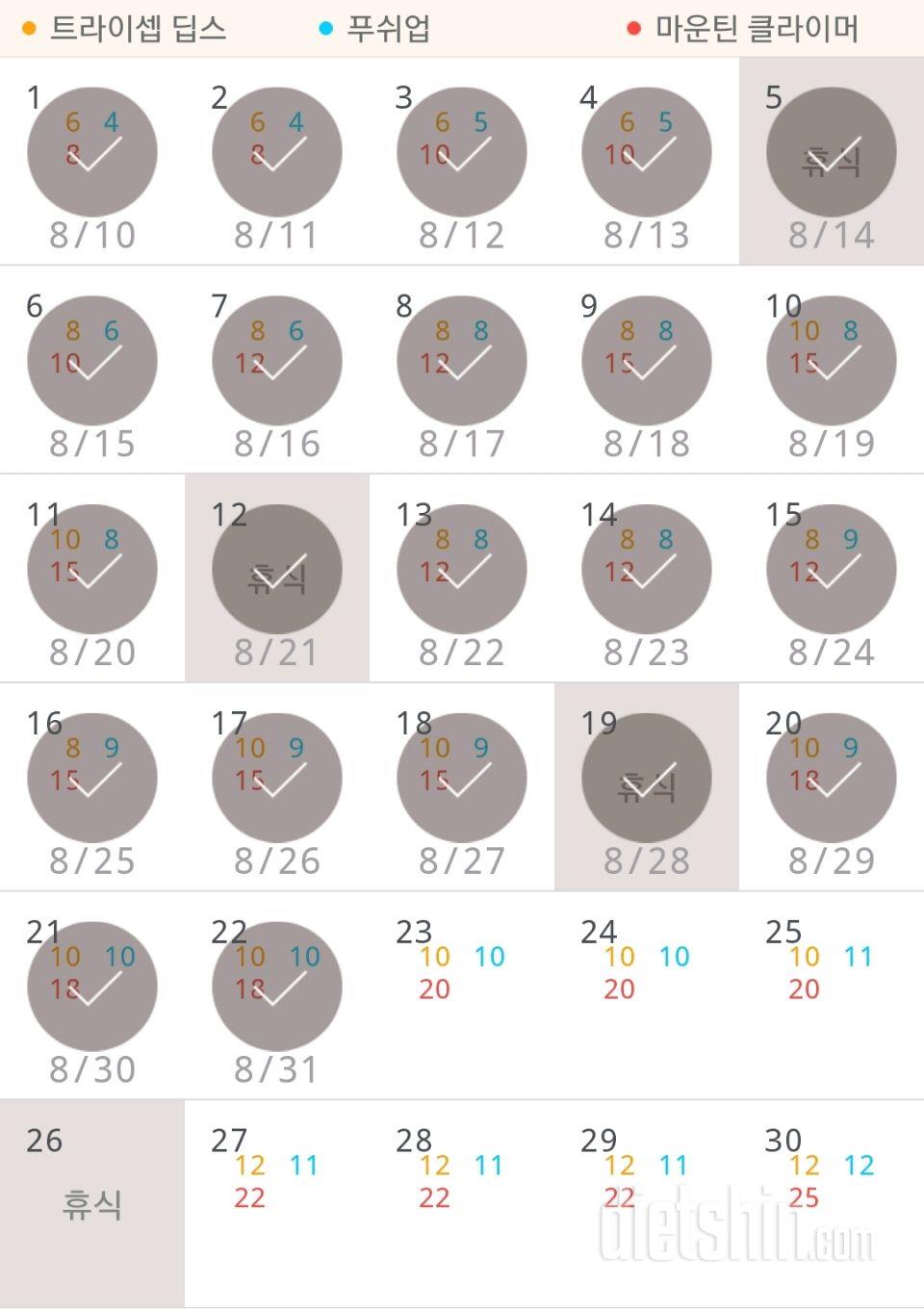 30일 슬림한 팔 22일차 성공!