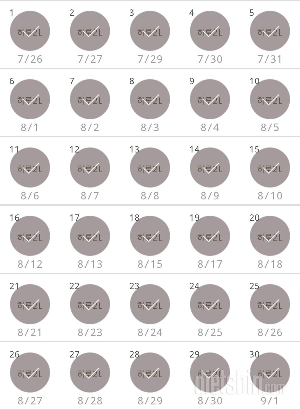 30일 하루 2L 물마시기 120일차 성공!