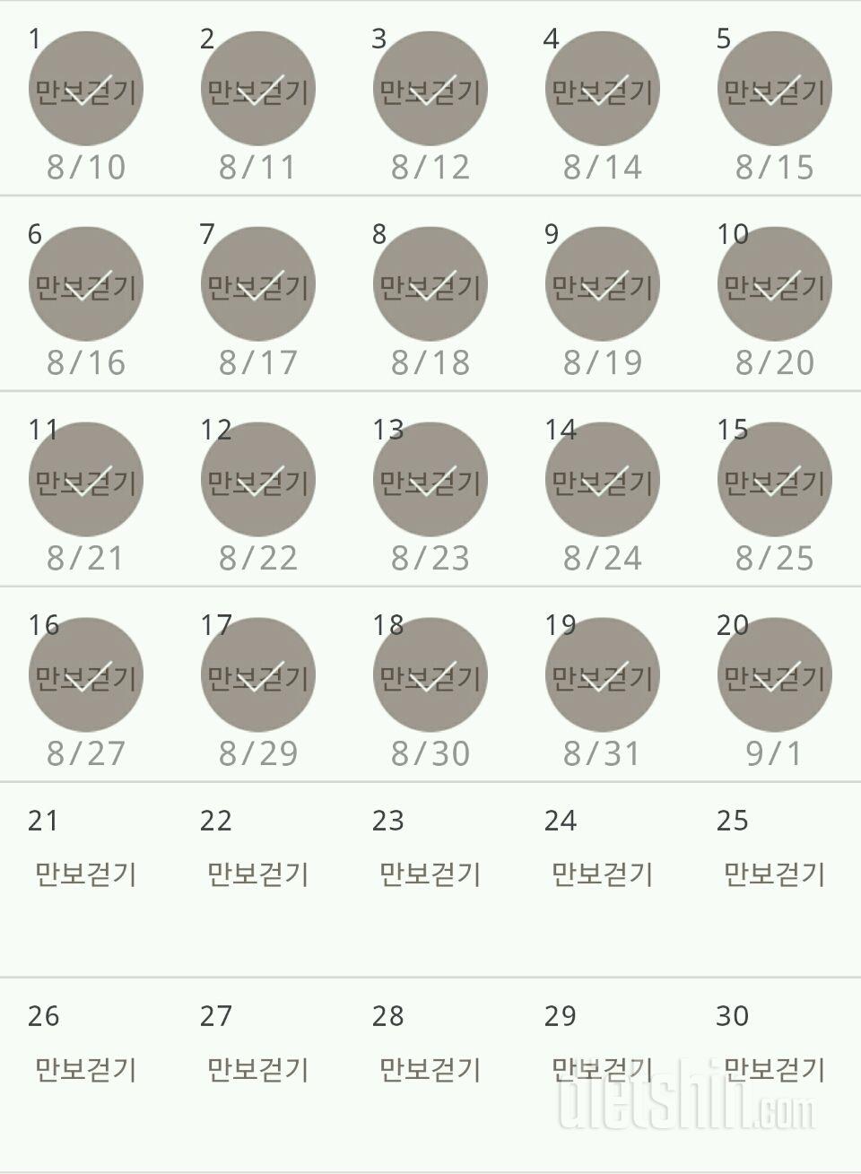 30일 만보 걷기 20일차 성공!