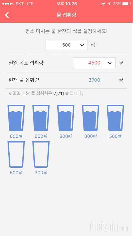 30일 하루 2L 물마시기 34일차 성공!