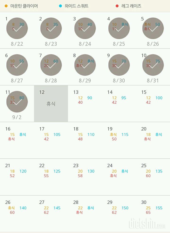 30일 체지방 줄이기 11일차 성공!