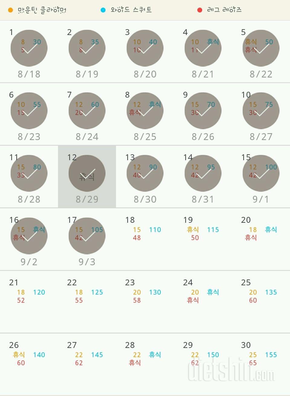 30일 체지방 줄이기 17일차 성공!