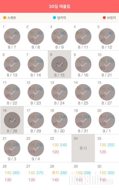 30일 애플힙 22일차 성공!