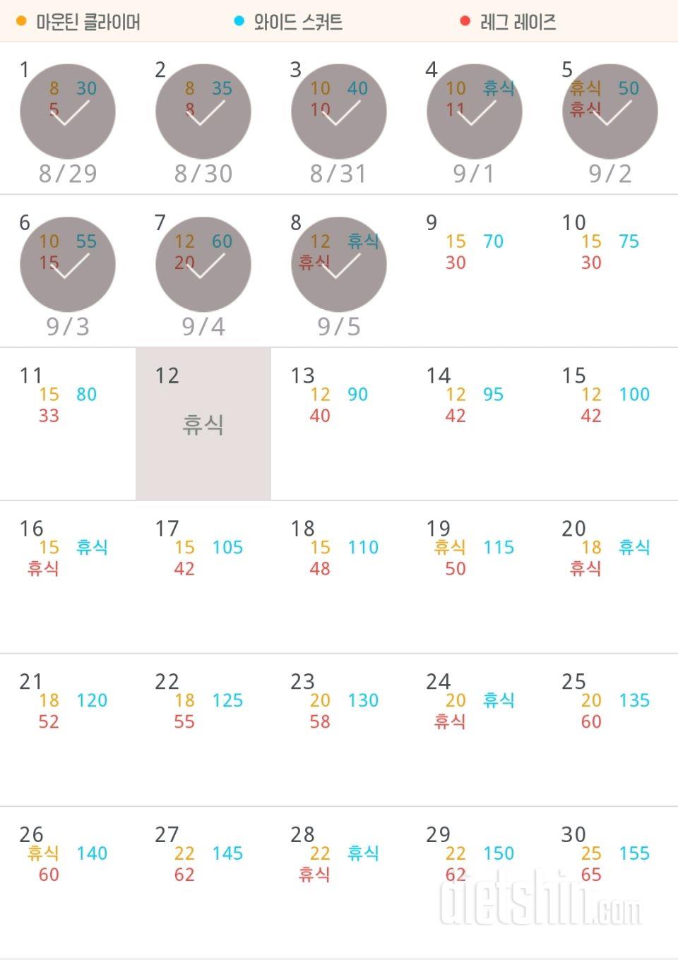 30일 체지방 줄이기 8일차 성공!