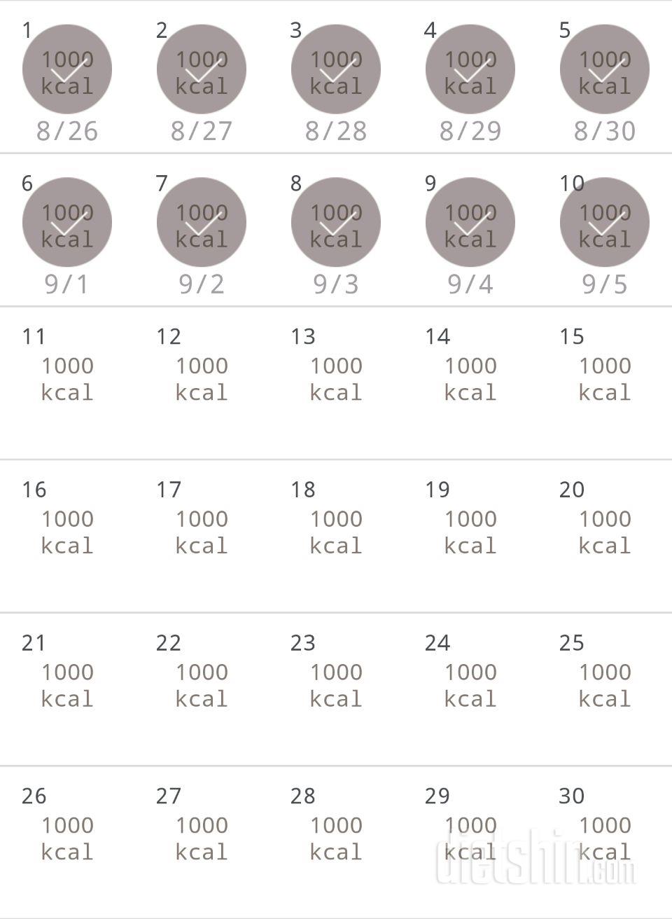 30일 1,000kcal 식단 10일차 성공!