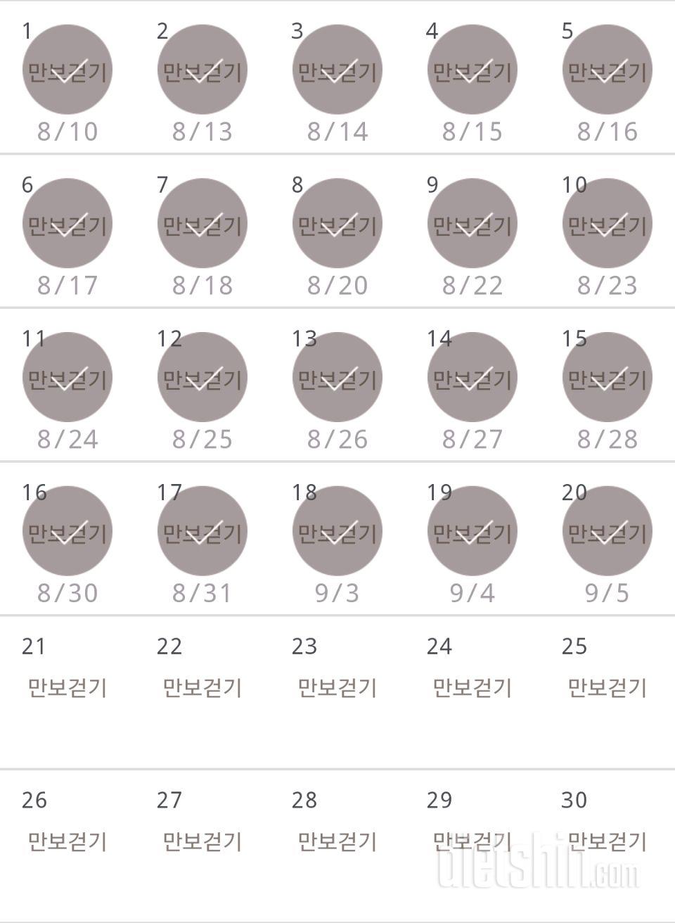 30일 만보 걷기 20일차 성공!