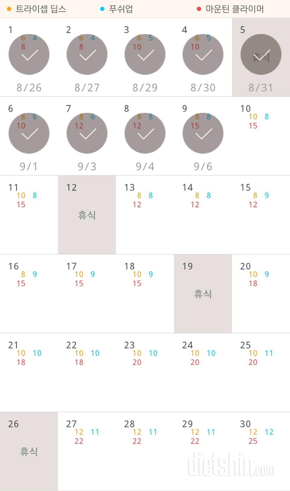 30일 슬림한 팔 9일차 성공!