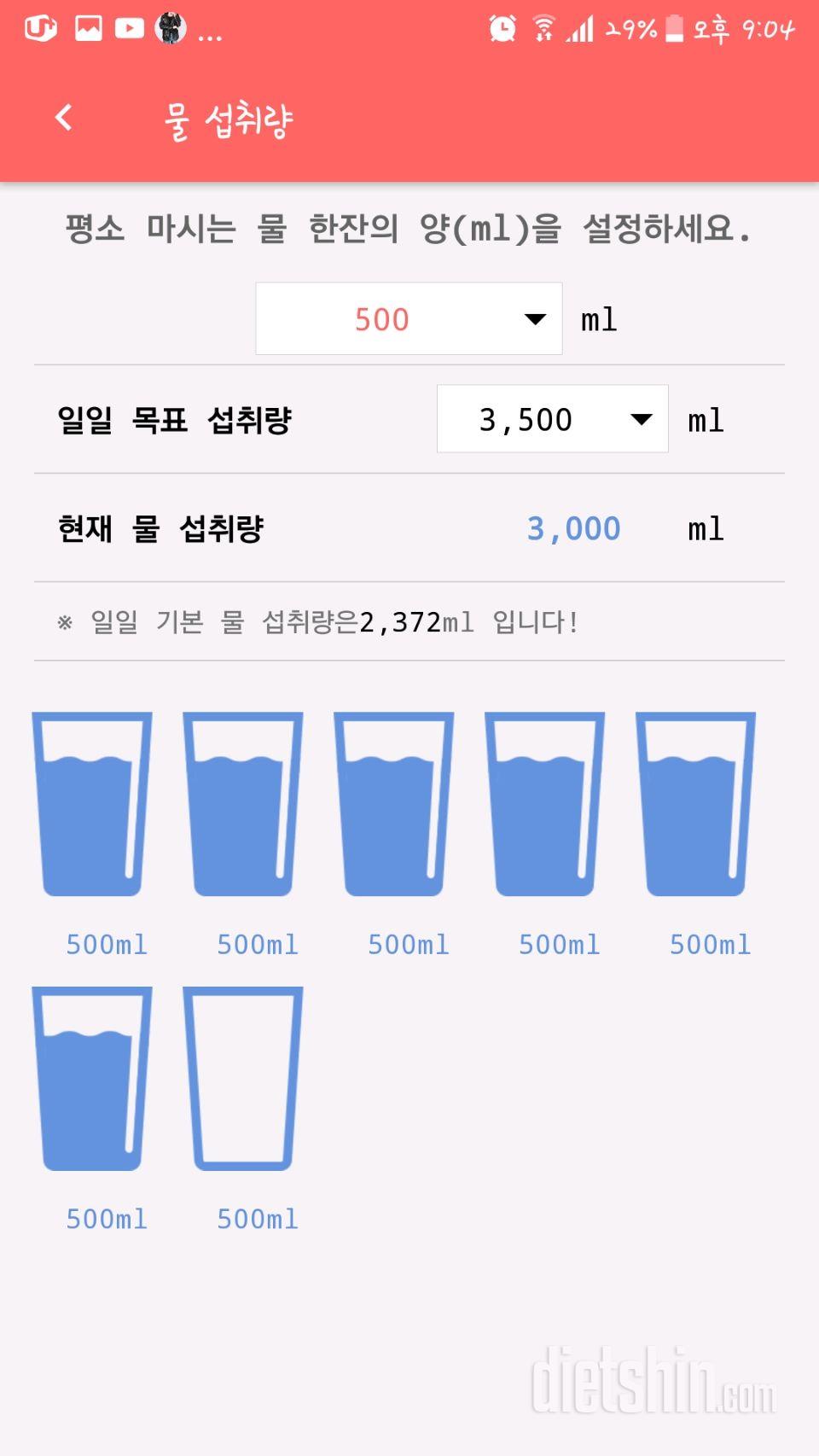 30일 하루 2L 물마시기 19일차 성공!