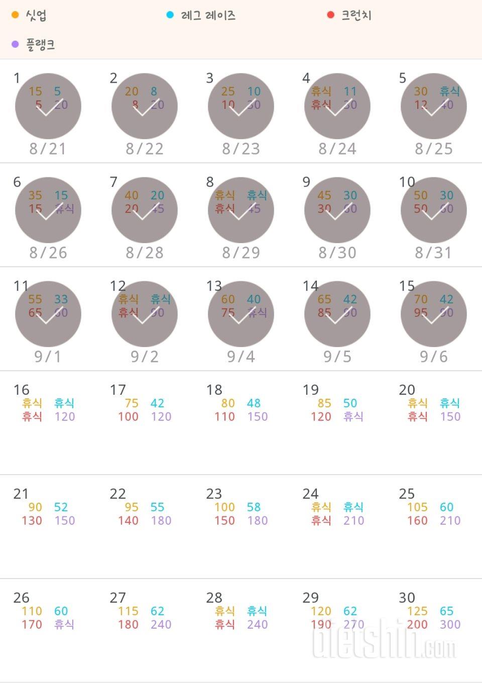 30일 복근 만들기 15일차 성공!