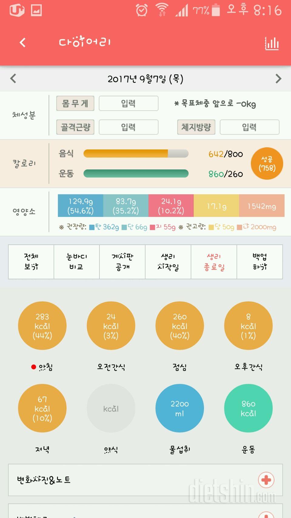 30일 야식끊기 39일차 성공!