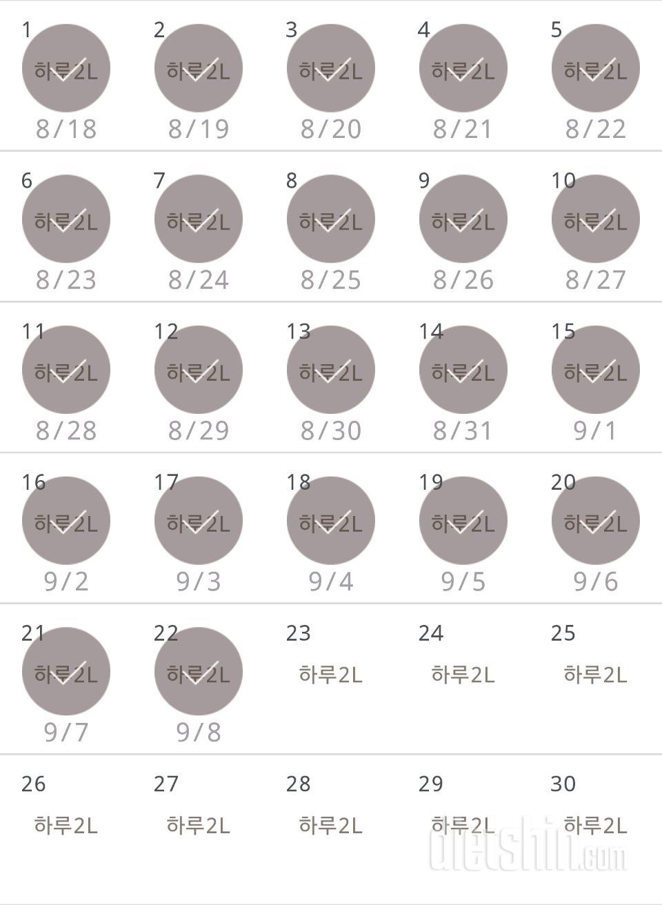 30일 하루 2L 물마시기 52일차 성공!