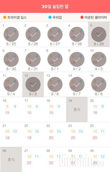 30일 슬림한 팔 15일차 성공!