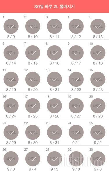 30일 하루 2L 물마시기 30일차 성공!