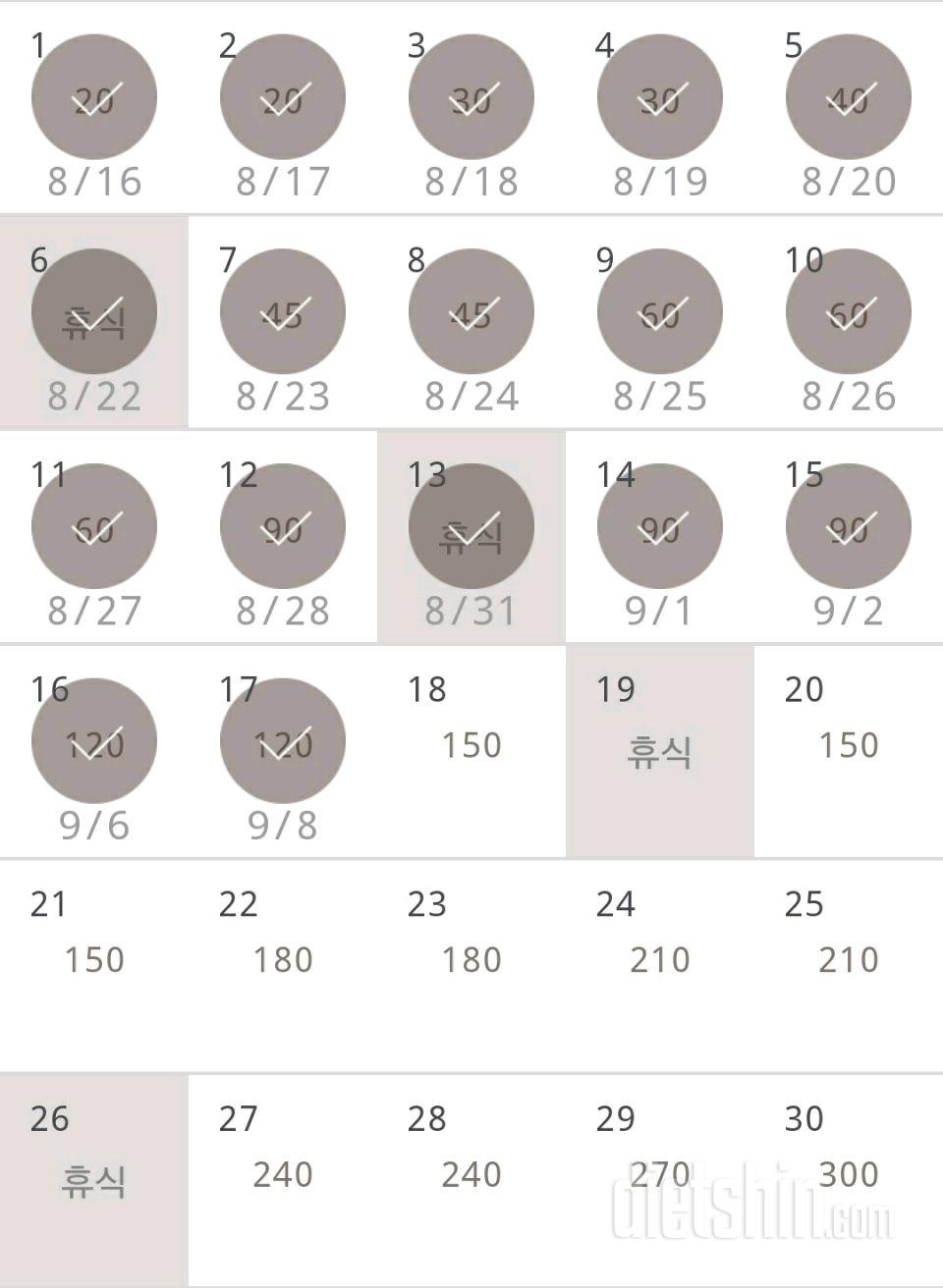 30일 플랭크 17일차 성공!