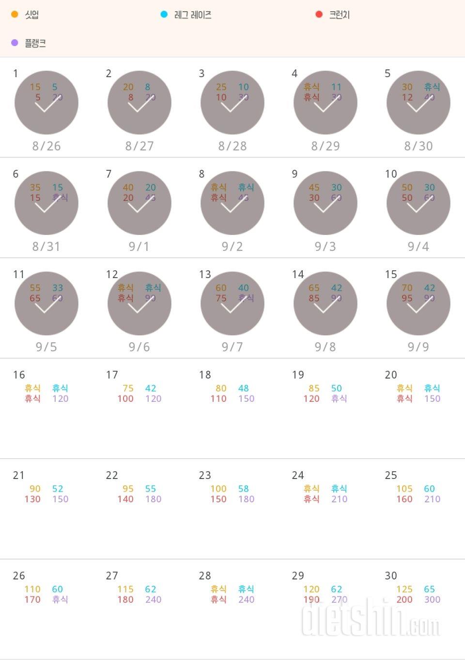 30일 복근 만들기 15일차 성공!