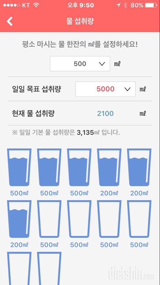 30일 하루 2L 물마시기 11일차 성공!