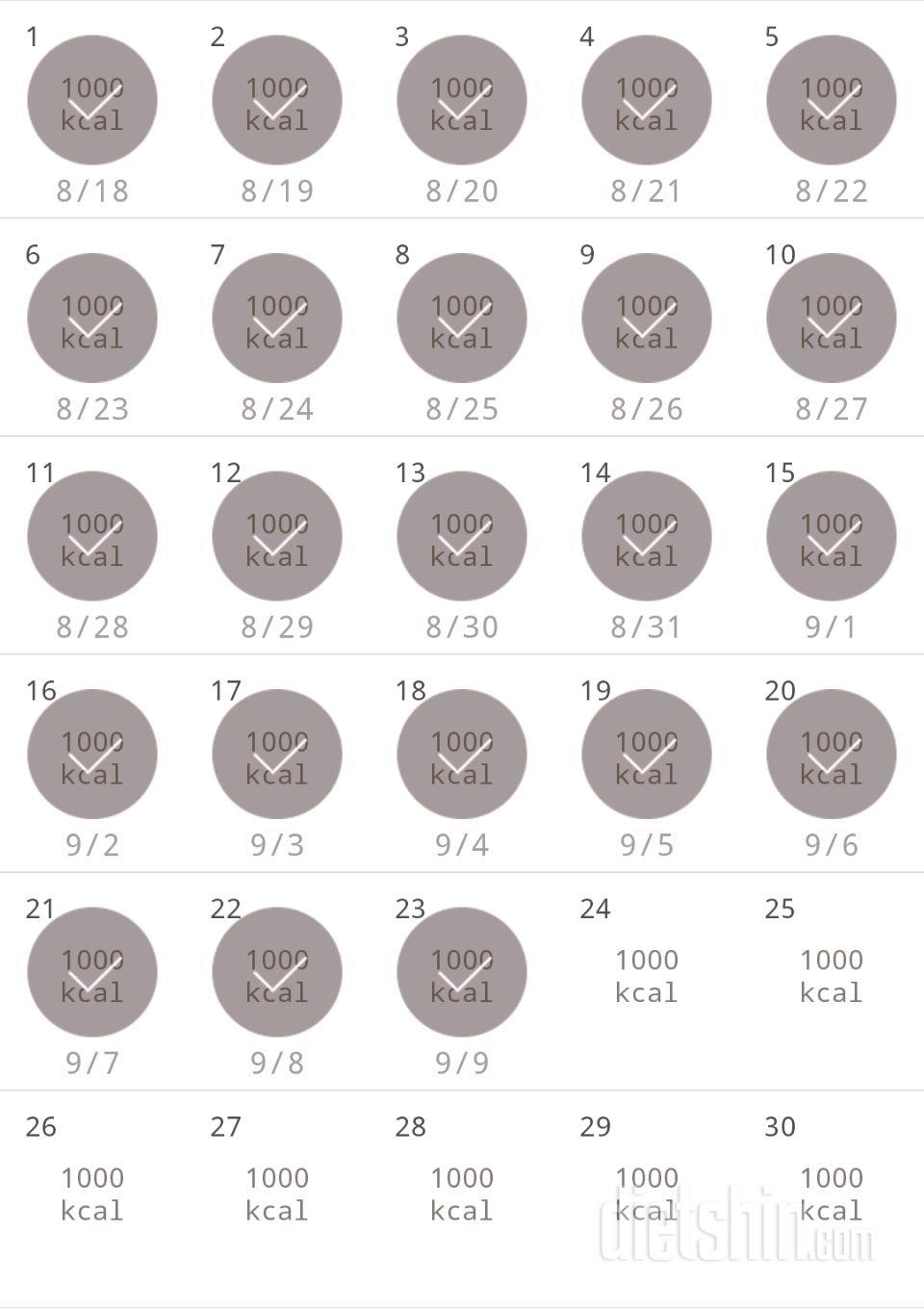 30일 1,000kcal 식단 53일차 성공!