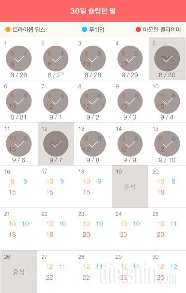 30일 슬림한 팔 15일차 성공!