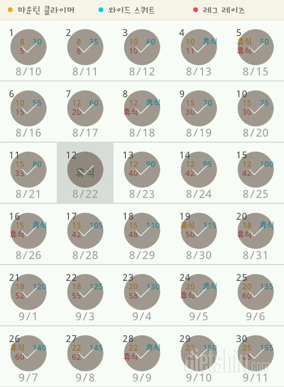 30일 체지방 줄이기 30일차 성공!