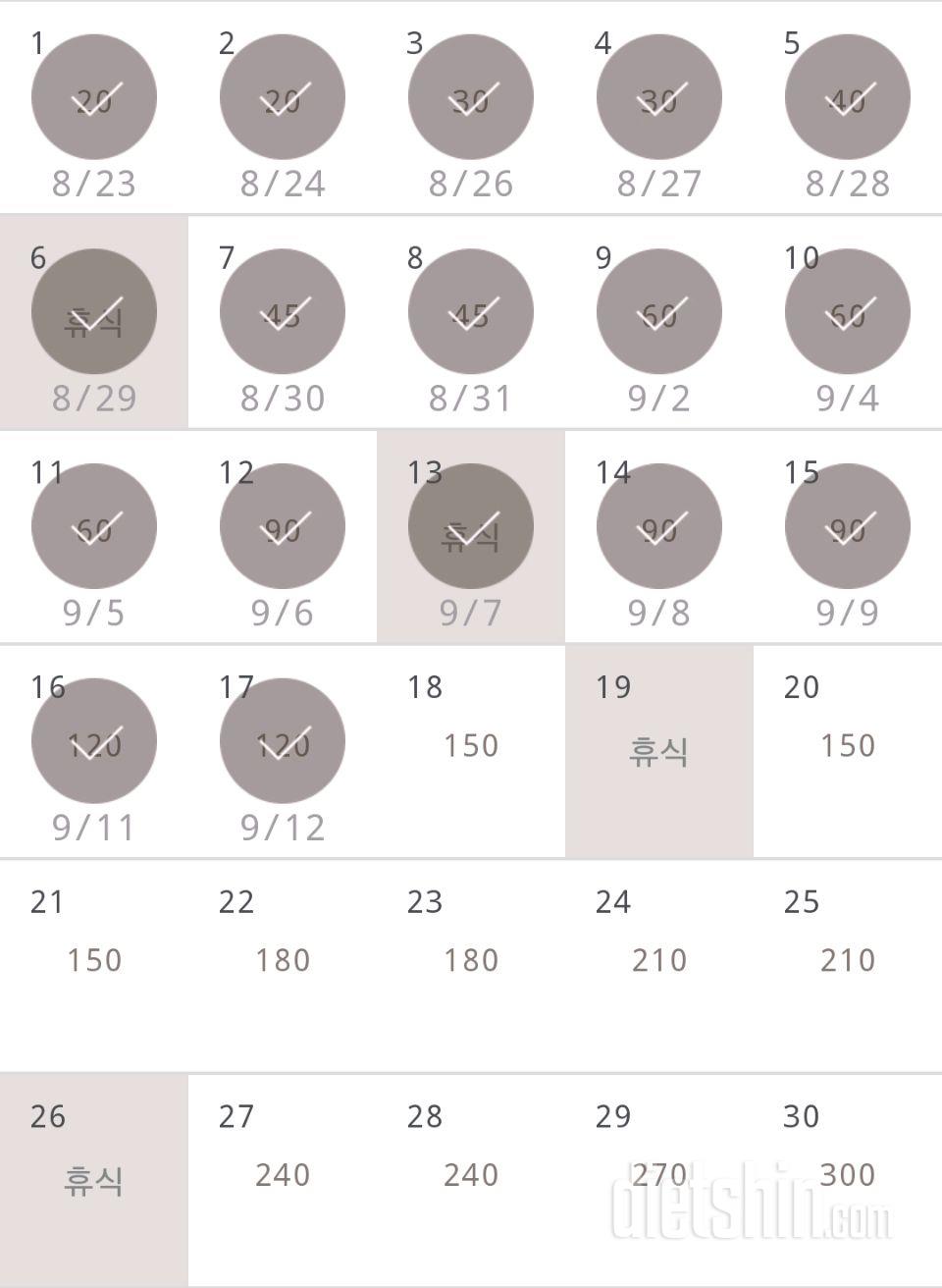 30일 플랭크 17일차 성공!