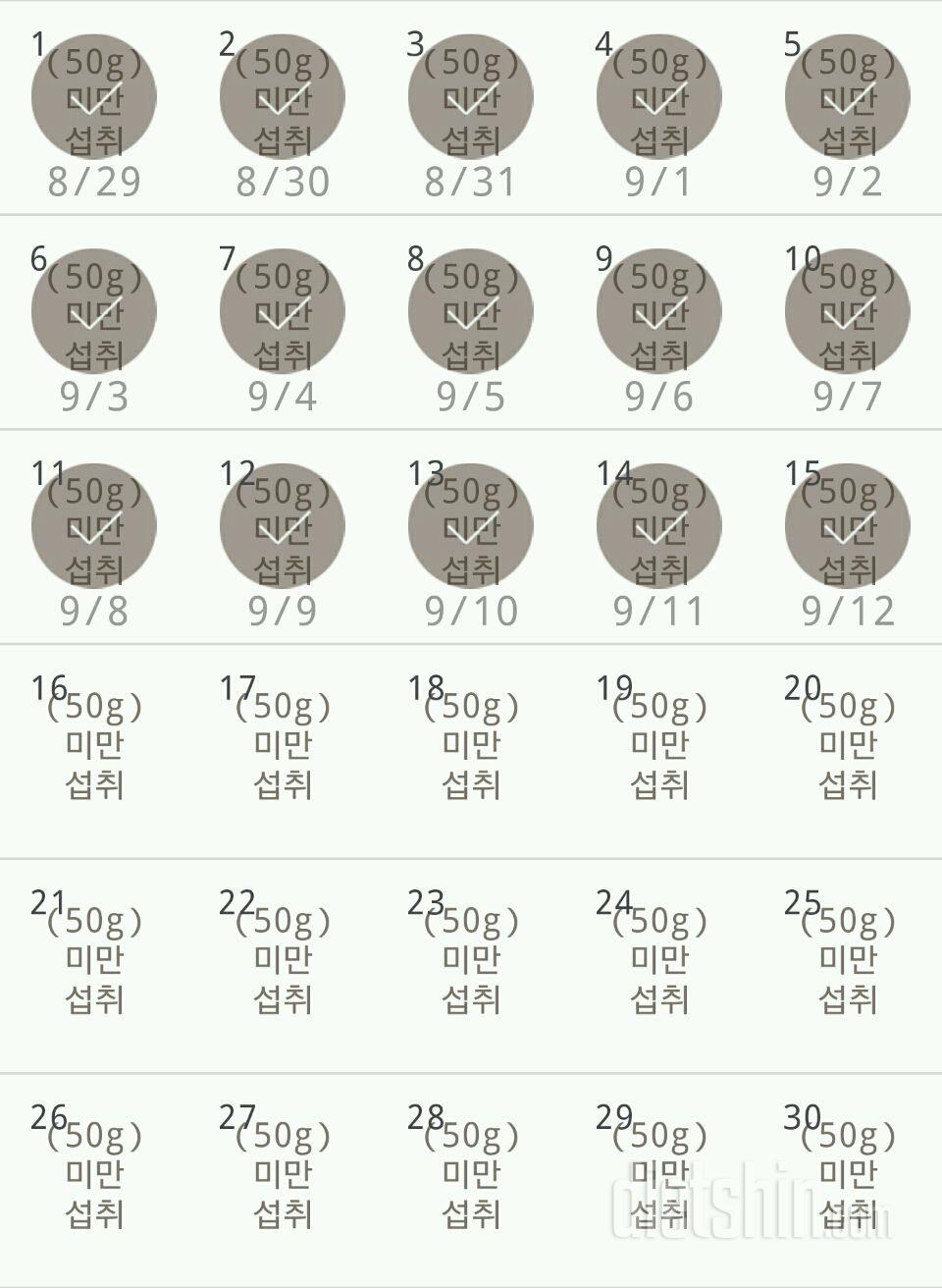 30일 당줄이기 15일차 성공!