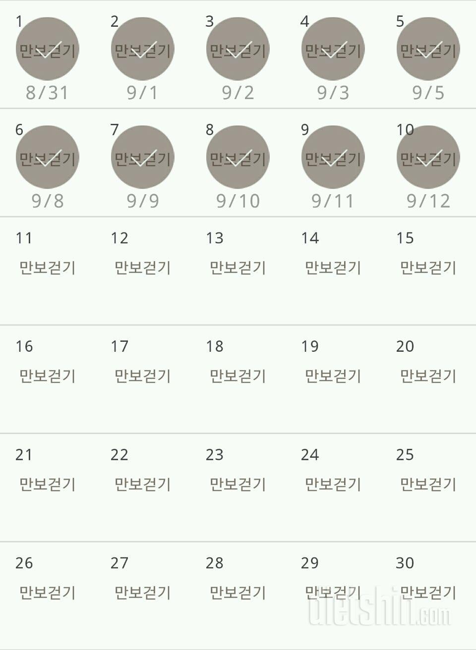 30일 만보 걷기 10일차 성공!